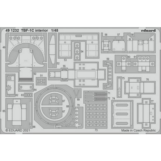 1/48 Grumman TBF-1C Avenger Interior Detail set for Academy kits