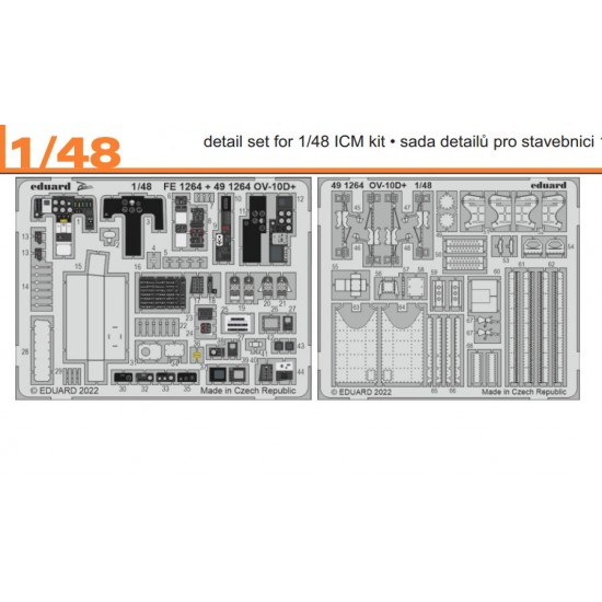 1/48 Rockwell OV-10D+ Bronco Detail set for ICM kits