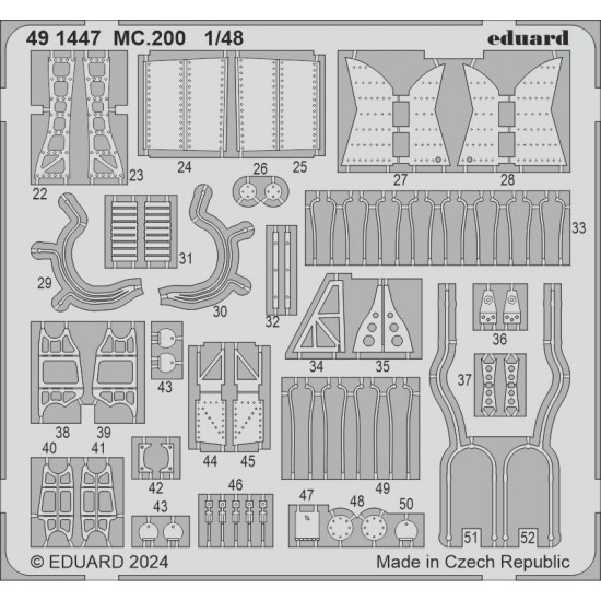 1/48 Macchi MC.200 Saetta Photo-etched set for Italeri kits