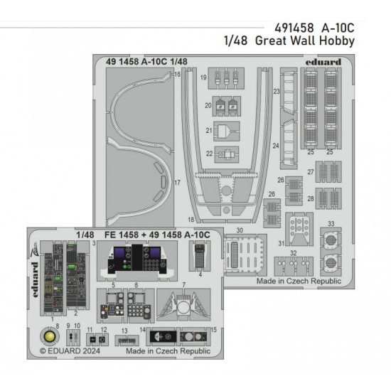 1/48 A-10C Thunderbolt II PE Detail Sheet for Great Wall Hobby kits