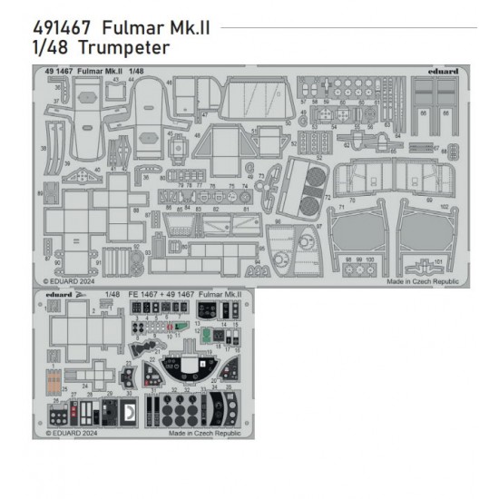 1/48 Fairey Fulmar Mk.II PE Sheets for Trumpeter kits