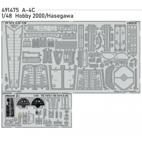 1/48 Douglas A-4C Skyhawk PE Sheets for Hobby 2000 / Hasegawa kits