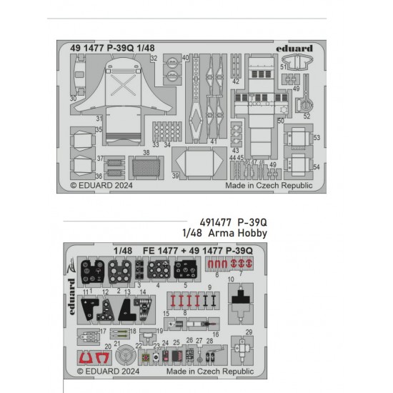 1/48 Bell P-39Q Airacobra Detail set for Arma Hobby kits