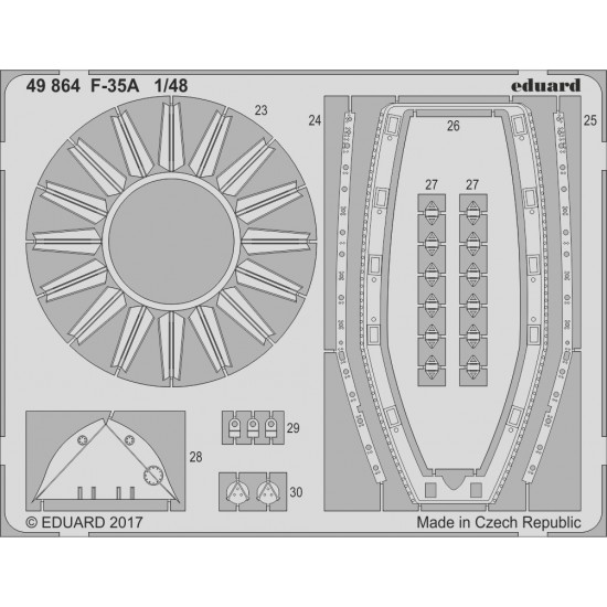 1/48 Lockheed Martin F-35A Lightning II Photo-etched Set for Meng (2pcs)