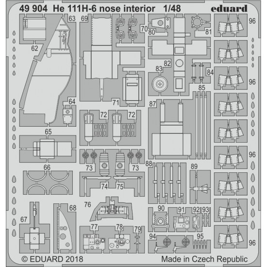 1/48 He 111H-6 Nose interior  Detail Parts for ICM kits