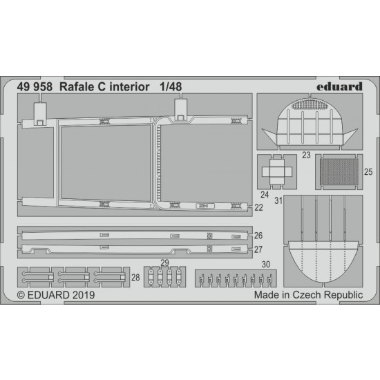 1/48 Dassault Rafale C Interior Photo-etched Detail set for Revell kits