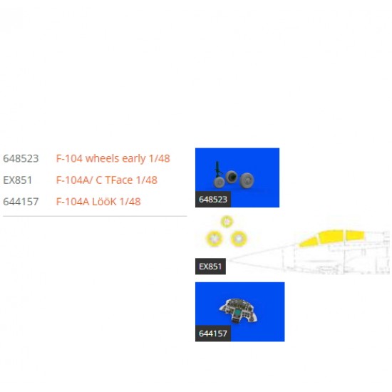 1/48 Lockheed F-104A Starfighter Detail Set for Kinetic kits