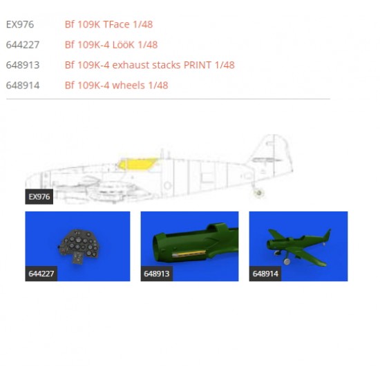 1/48 Messerschmitt Bf 109K-4 Detail Set for Eduard kits