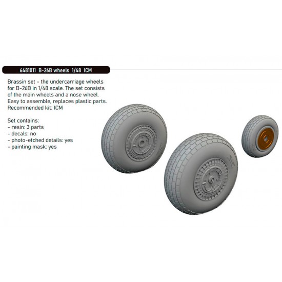 1/48 B-26B Marauder Wheels for ICM kits