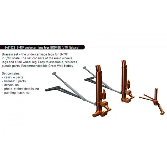 1/48 B-17F Flying Fortress Undercarriage Legs for Eduard #ED 11183