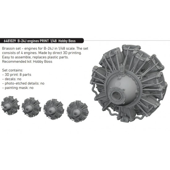 1/48 B-24J Liberator Engines for Hobby Boss kits