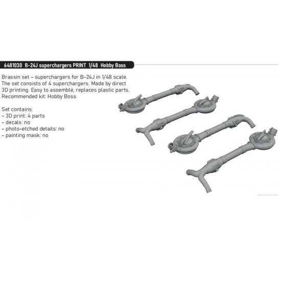 1/48 Consolidated B-24J Liberator Superchargers for Hobby Boss kits