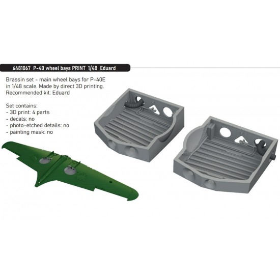 1/48 P-40 Wheel Bays for Eduard kits