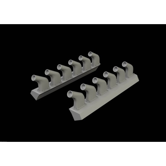 1/48 North American P-51D Mustang Exhaust Stacks for Airfix kit