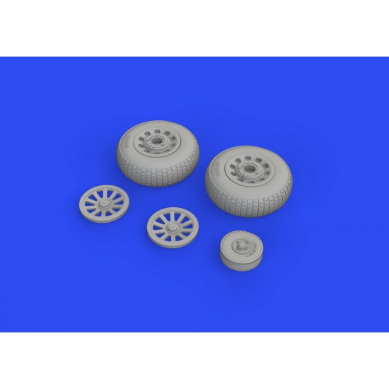 1/48 P-51D Mustang Wheels Block Tread 2 for Eduard kits