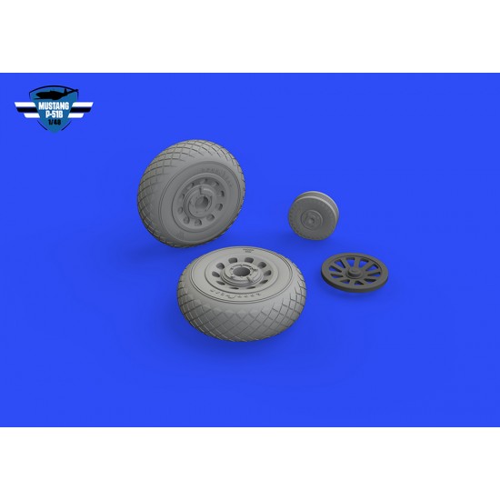 1/48 P-51B/C Mustang Wheels Diamond Tread for Eduard kits