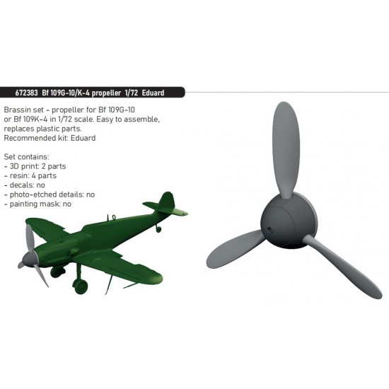 1/72 Messerschmitt Bf 109G-10/K-4 Propeller for Eduard kits