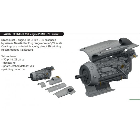 1/72 Messerschmitt Bf 109G-10 WNF Engine for Eduard kits