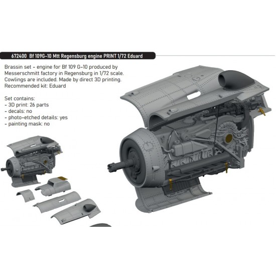 1/72 Messerschmitt Bf 109G-10 MTT Regensburg Engine for Eduard kits