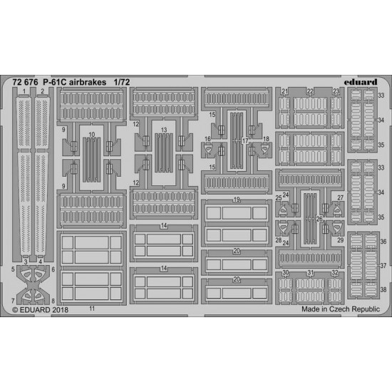 1/72 Northrop P-61C Black Widow Airbrakes Detail Set (PE) for Hobby Boss kits