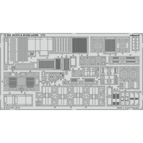 1/72 Oshkosh M1070 & M1000 Heavy Tractor w/D9R Detail Set (PE Sheets) for Takom Models