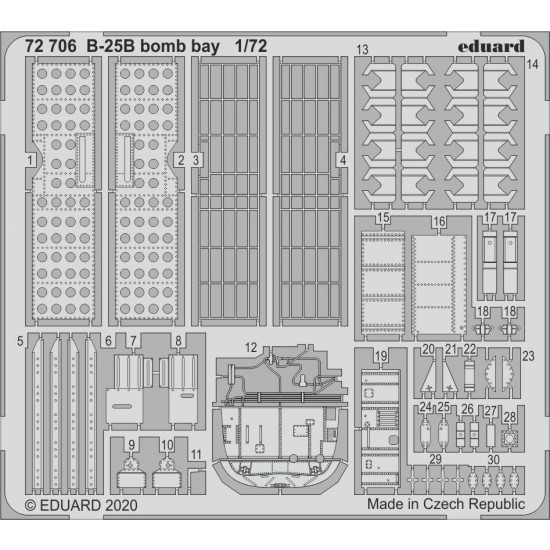 1/72 North American B-25B Mitchell Bomb Bay Detail Set for Airfix kits