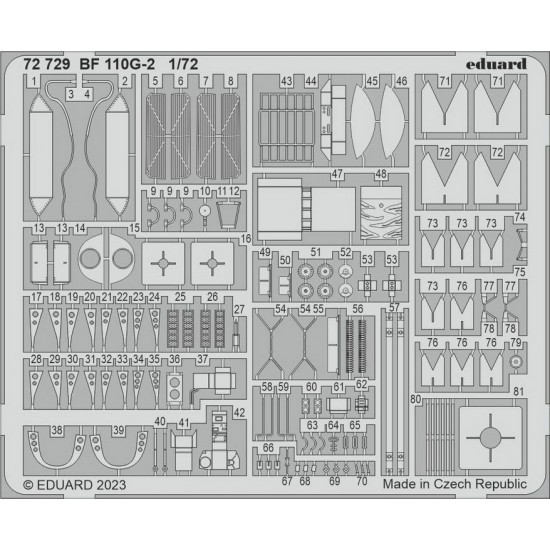 1/72 Messerschmitt Bf 110G-2 Detail Set for Eduard kits