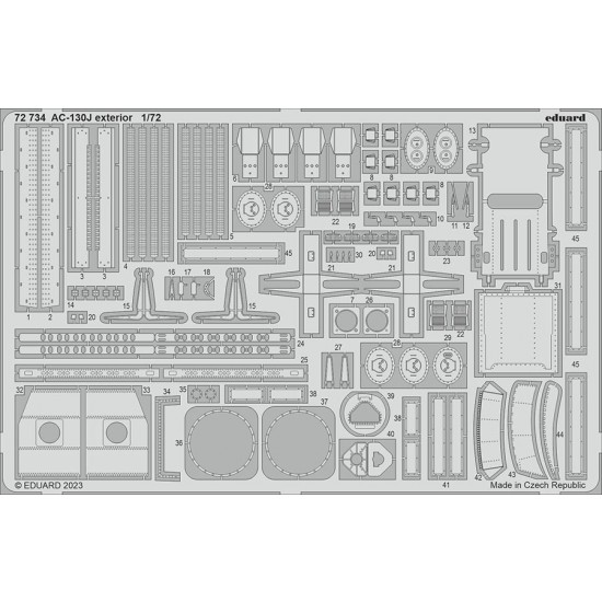 1/72 Lockheed AC-130J Exterior Photo-etched set for Zvezda kits