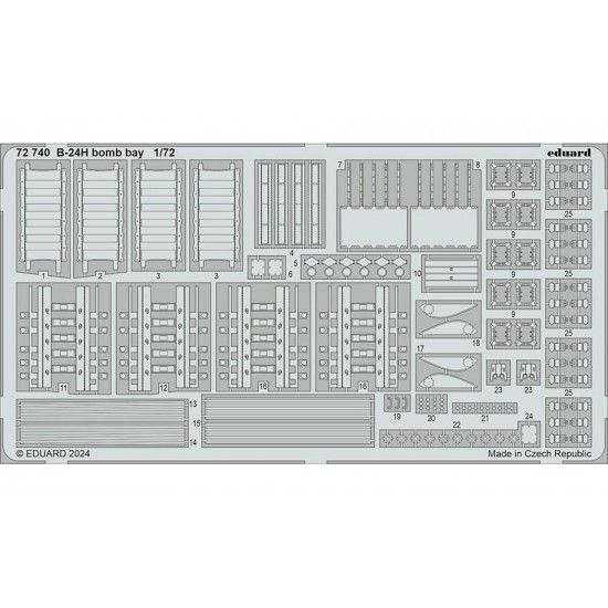 1/72 B-24H Liberator Bomb Bay PE Sheet for Airfix kits