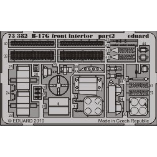 Colour Photoetch for 1/72 B-17G Flying Fortress Front Interior for Revell kit