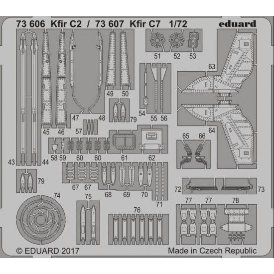 1/72 IAI Kfir C2 Exterior Detail Set for AMK kit