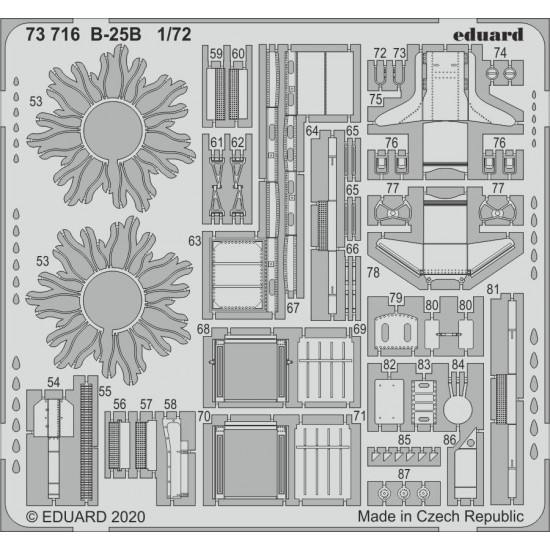 1/72 North American B-25B Mitchell Detail Set for Airfix kits