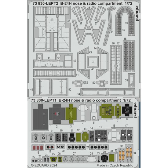 1/72 B-24H Liberator Nose and Radio Compartment PE Sheet for Airfix kits