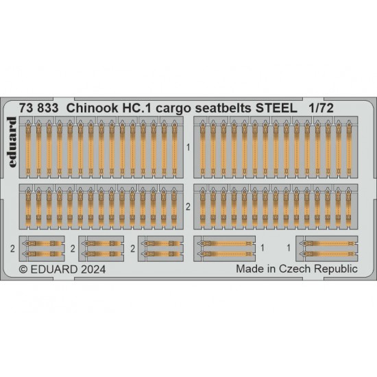 1/72 Boeing Chinook HC.1 Cargo Seatbelts Photo-etched set for Airfix kits