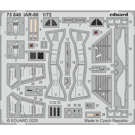 1/72 Romanian IAR-80 Photo-etched Detail set for IBG kits