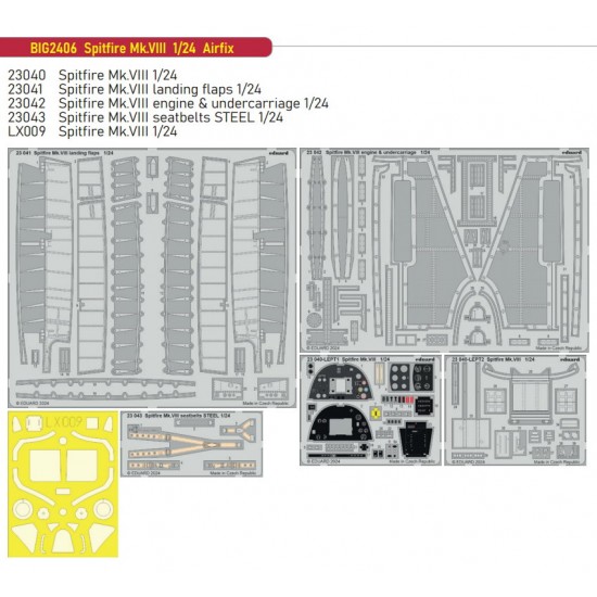 1/24 Spitfire Mk.VIII Super Detail Set (PE) for Airfix kits