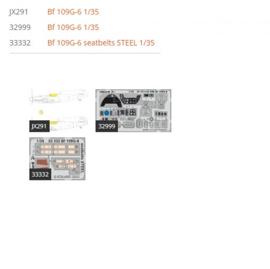 1/35 Messerschmitt Bf 109G-6 Super Detail Set for Border Model kits