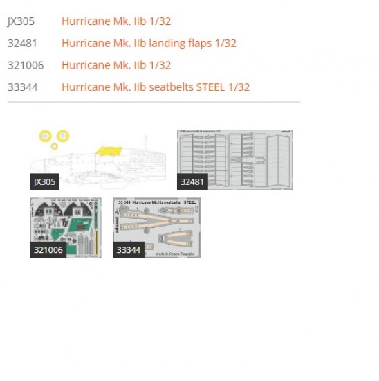 1/32 Hawker Hurricane Mk.IIb Super Detail Set for Revell kits