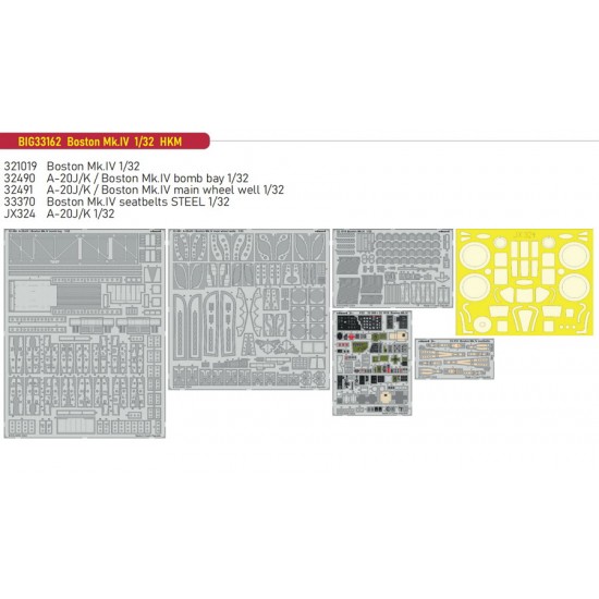 1/32 Boston Mk.IV Super Detail Set for HK Models kits