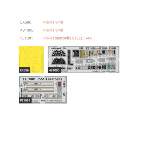 1/48 North American P-51H Mustang Super Detail set for Modelsvit kits