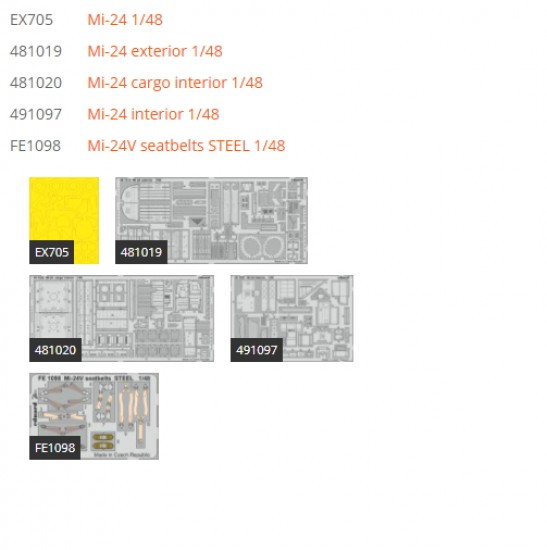 1/48 Mil Mi-24V Super Detail Set for Zvezda kits