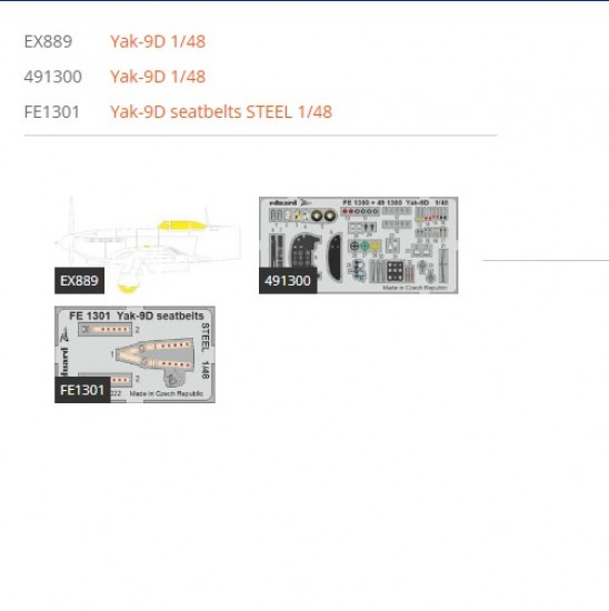 1/48 Yakovlev Yak-9D Super Detail Set for Zvezda kits