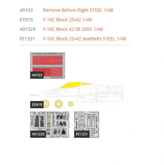 1/48 F-16C Fighting Falcon Block 42 till 2005 Super Detail Set for Kinetic kits