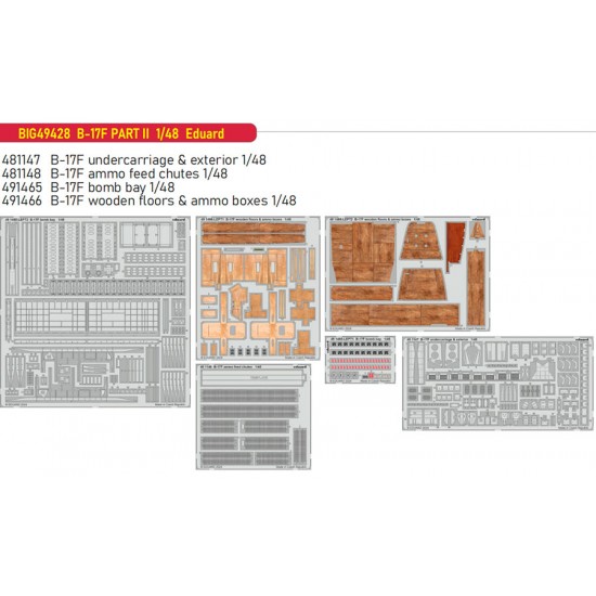 1/48 Boeing B-17F Flying Fortress Part II Super Detail Set for Eduard kits