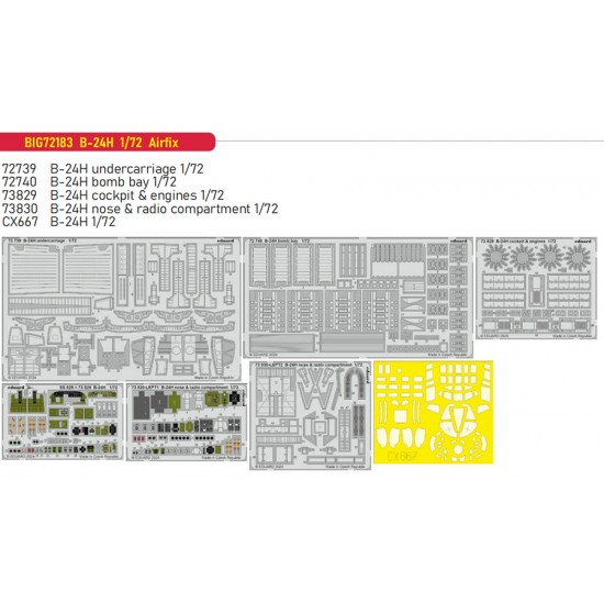 1/72 Consolidated B-24H Liberator Super Detail Set for Airfix kits