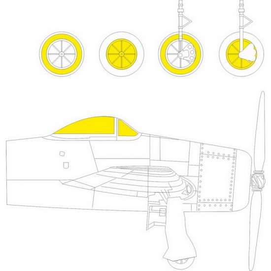 1/72 Grumman F8F-1 Bearcat Paint Masking for HobbyBoss kits