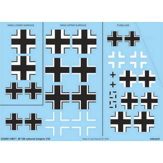 1/32 Messerschmitt Bf 108 Taifun National Insignia Decals for Eduard kits