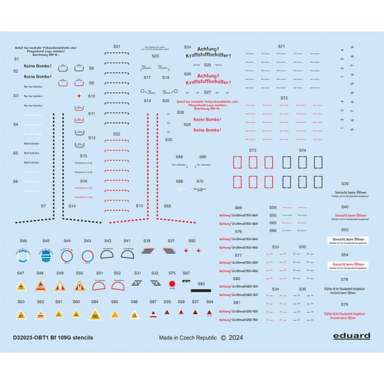 1/32 Messerschmitt Bf 109G Stencils Decals for Revell/Hasegawa kits