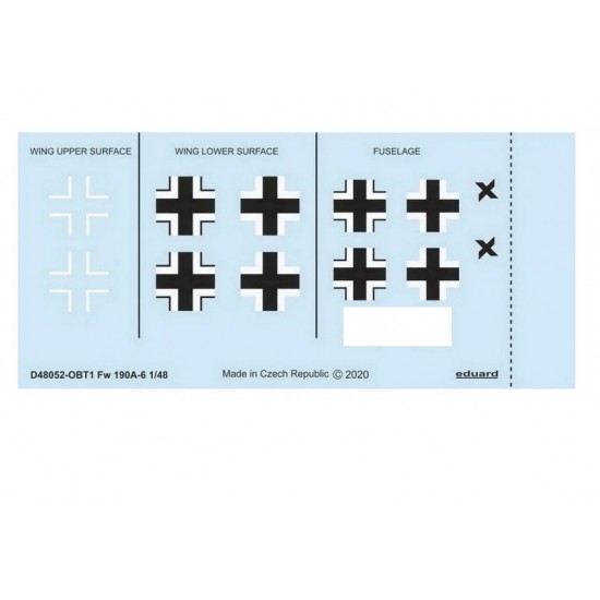 1/48 Focke-Wulf Fw 190A-6 National Insignia Decals for Eduard kits