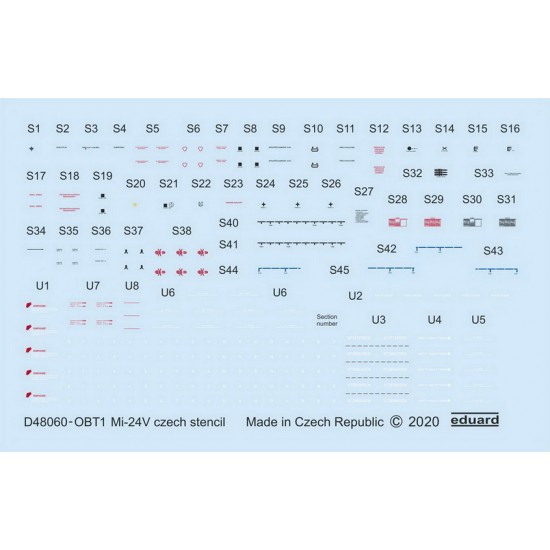 1/48 Mil Mi-24V Stencils Czech Decals for Zvezda kits